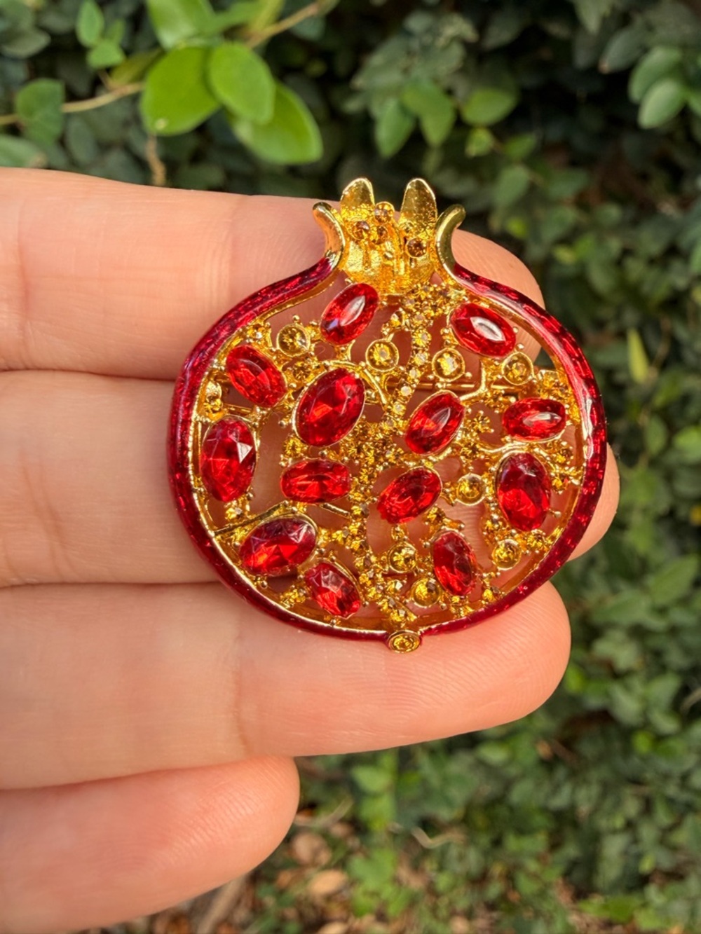 Gold Pomegranate Brooch Pin